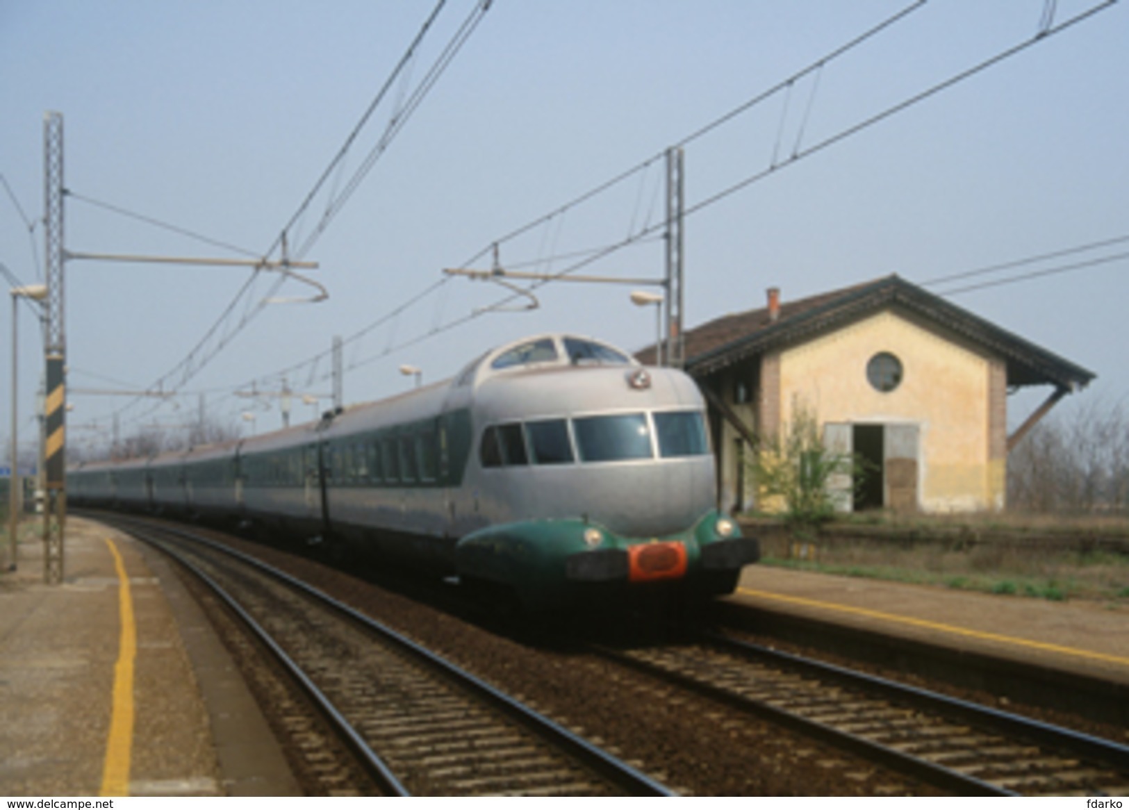 214 FS ETR 302 Settebello San Stefano Lodigiano Rairoad Treain Railweys Treni Rotabili Lodi Breda - Stazioni Con Treni