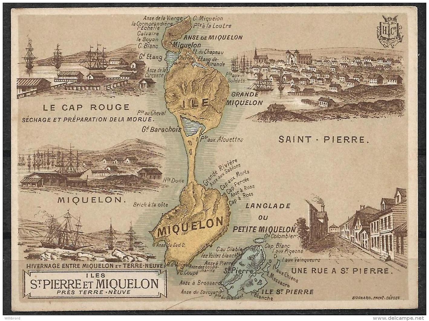 Saint-Pierre Et Miquelon -  2 Different Old SPM Information Cards From The Librairie Hachette In Paris - Saint-Pierre-et-Miquelon