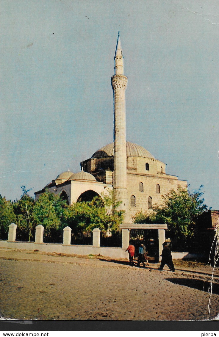 MACEDONIA - SKOPLJE- MINARETO - VIAGGIATA 1962 FRANCOBOLLO ASPORTATO - Macedonia Del Nord