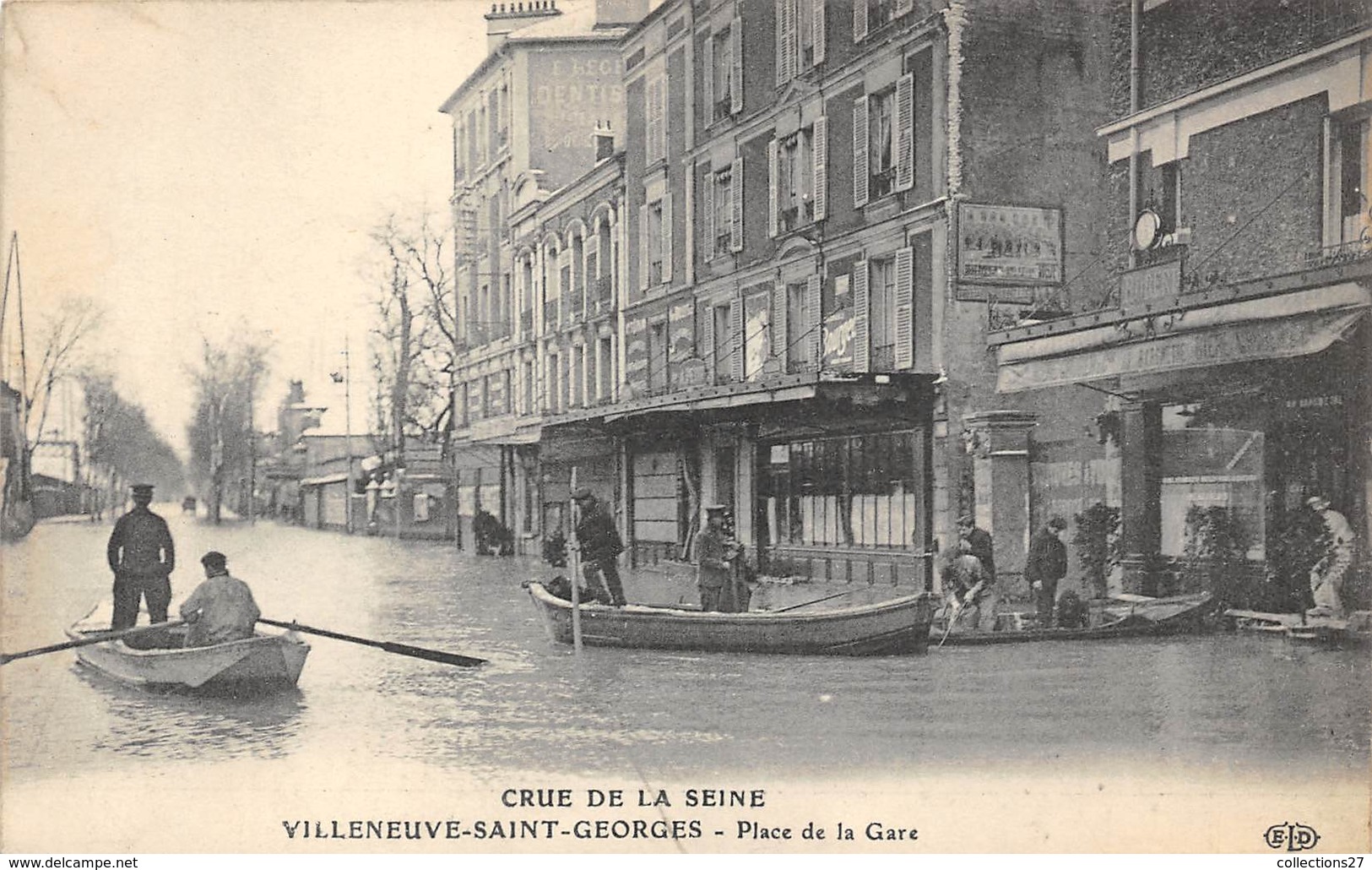 94-VILLENEUVE-SAINT-GEORGES-PLACE DE LA GARE  CRUE DE LA SEINE - Villeneuve Saint Georges