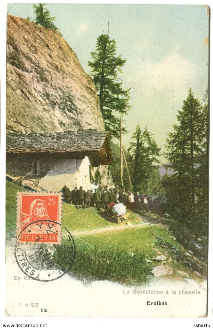 Early Maximum Card Maxicard 1921 YVERDON En Valais La Bénédiction à La Chapelle Evolène - Maximumkarten (MC)