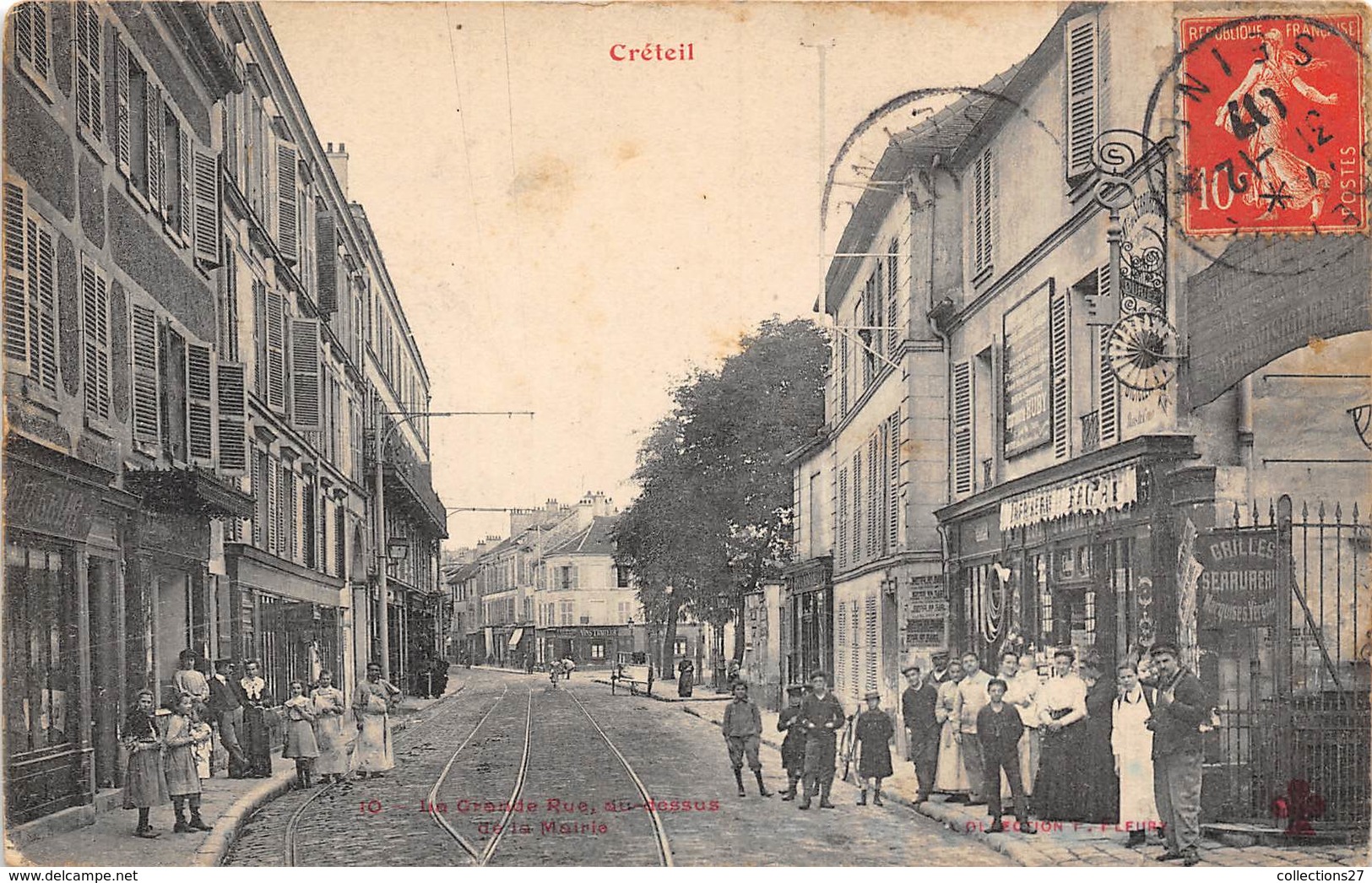 94-CRETEIL- LA GRANDE RUE AU-DESSUS DE LA MAIRIE - Creteil