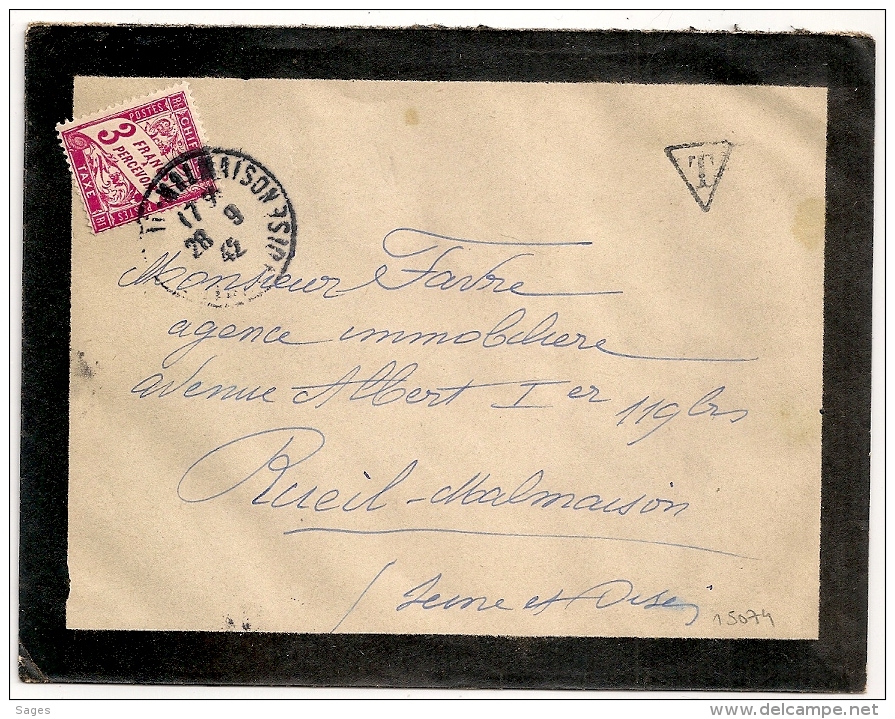 TAXE 3F RUEIL MALMAISON Seine Et Oise. 1942. - 1859-1959 Lettres & Documents