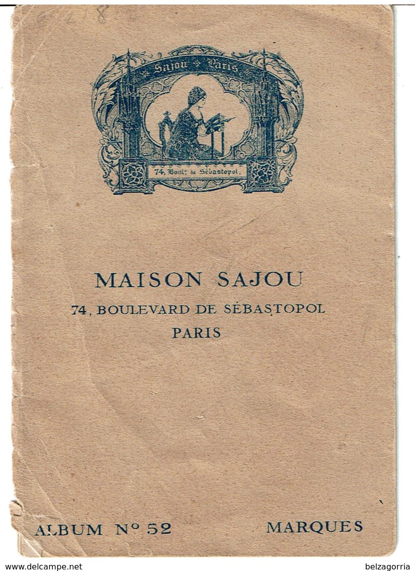 MAISON SAJOU - Petit Livret à 6 Feuillets - Album N° 52 - Dessins De Broderies Point De Croix - VOIR SCANS - Point De Croix