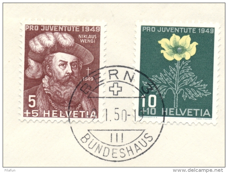 Schweiz - 1949 - Pro Juventute Set On Local Cover Bern - Briefe U. Dokumente