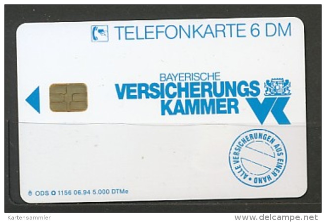 GERMANY Telefonkarte  O 1156 94 Bayerische Versicherungs Kammer - Schildkröte  Aufl 5000  -siehe Scan - O-Series : Customers Sets