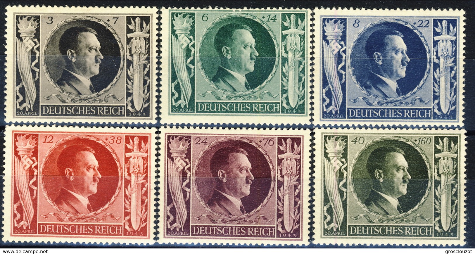 Germania Terzo Reich 1943 UN Serie N. 763-768 MH Cat € 5 - Nuovi