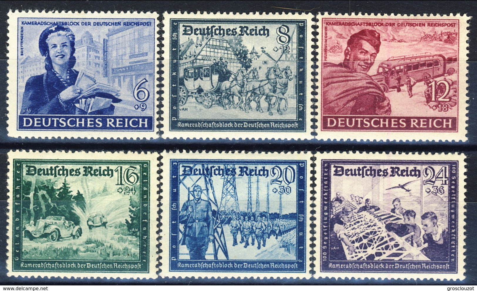 Germania Terzo Reich 1944 UN Serie 805-810 MH Cat. € 1 - Nuovi