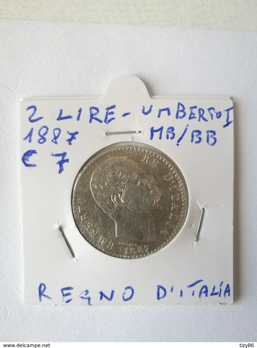 Regno D'Italia - 2 Lire 1887 - Umberto I° - 1878-1900 : Umberto I