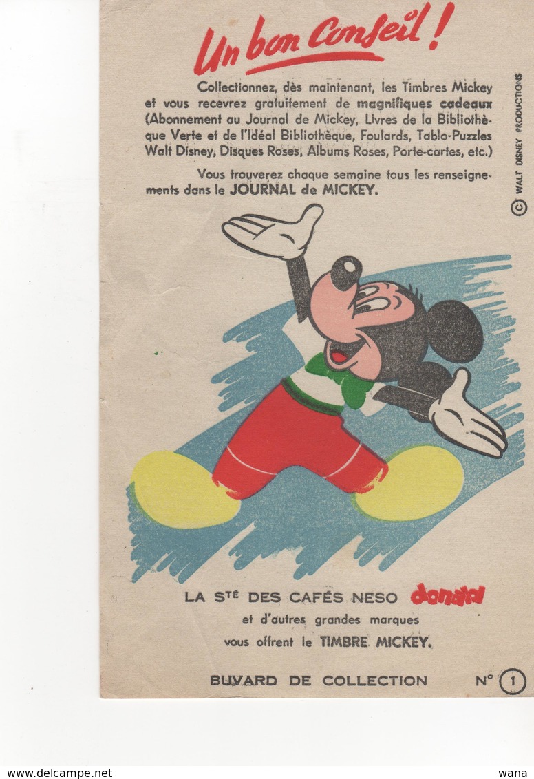 Buvard Journal De Mickey Café NESO N° 1 - Alimentare