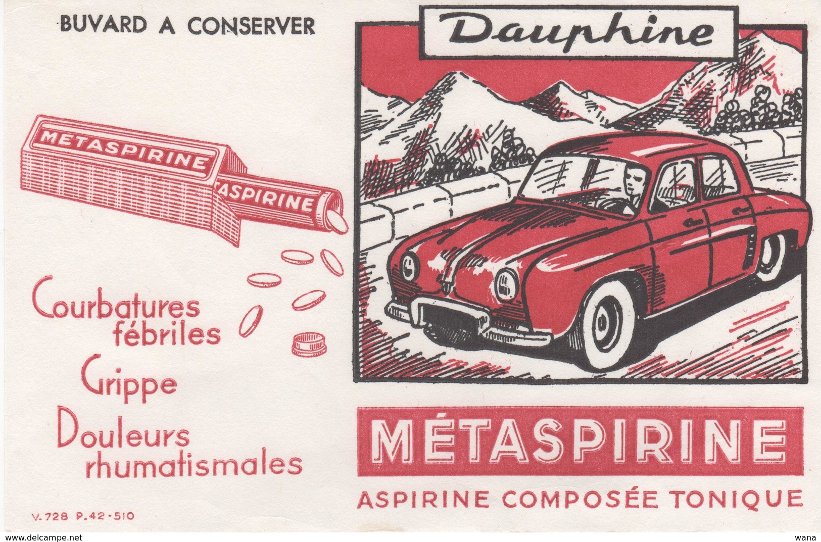 Buvard METASPIRINE DAUPHINE - Produits Pharmaceutiques