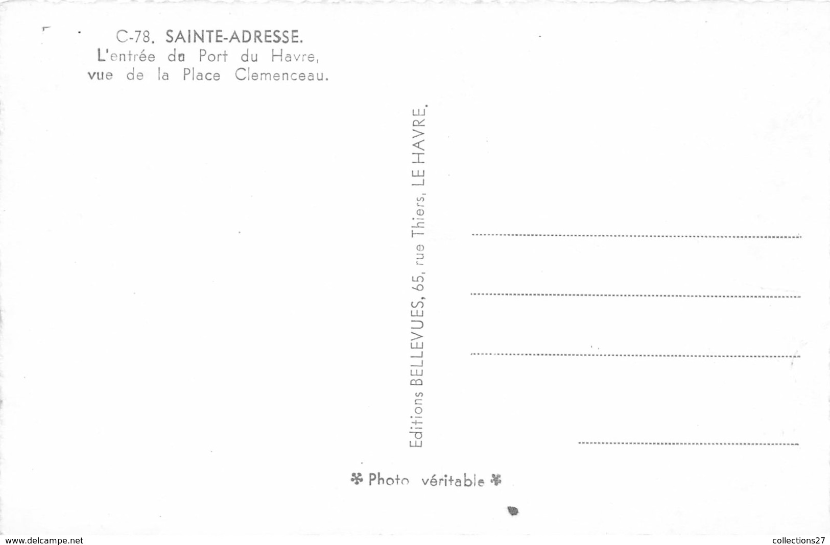 76-SAINTE-ADRESSE- L'ENTREE DU PORT DU HAVRE , VUE DE LA PLACE CLEMENCEAU - Sainte Adresse