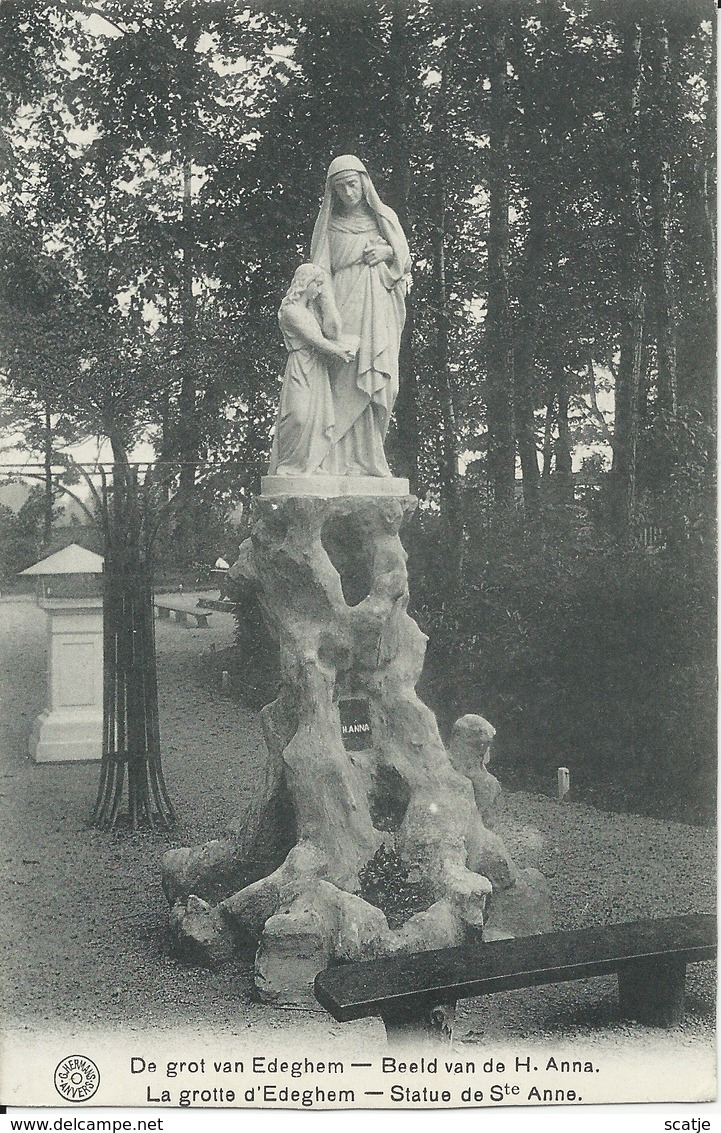 De Grot Van Edeghem.     -    Beeld Van De H. Anna   -1911  Naar   Berlaer - Edegem