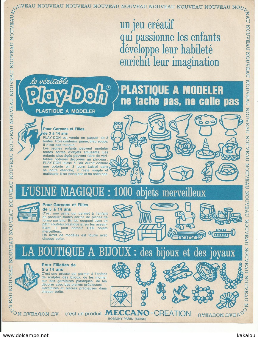 Rare Petite Affiche Revendeur JOUET PLAY DOH MECCANO - Toy Memorabilia