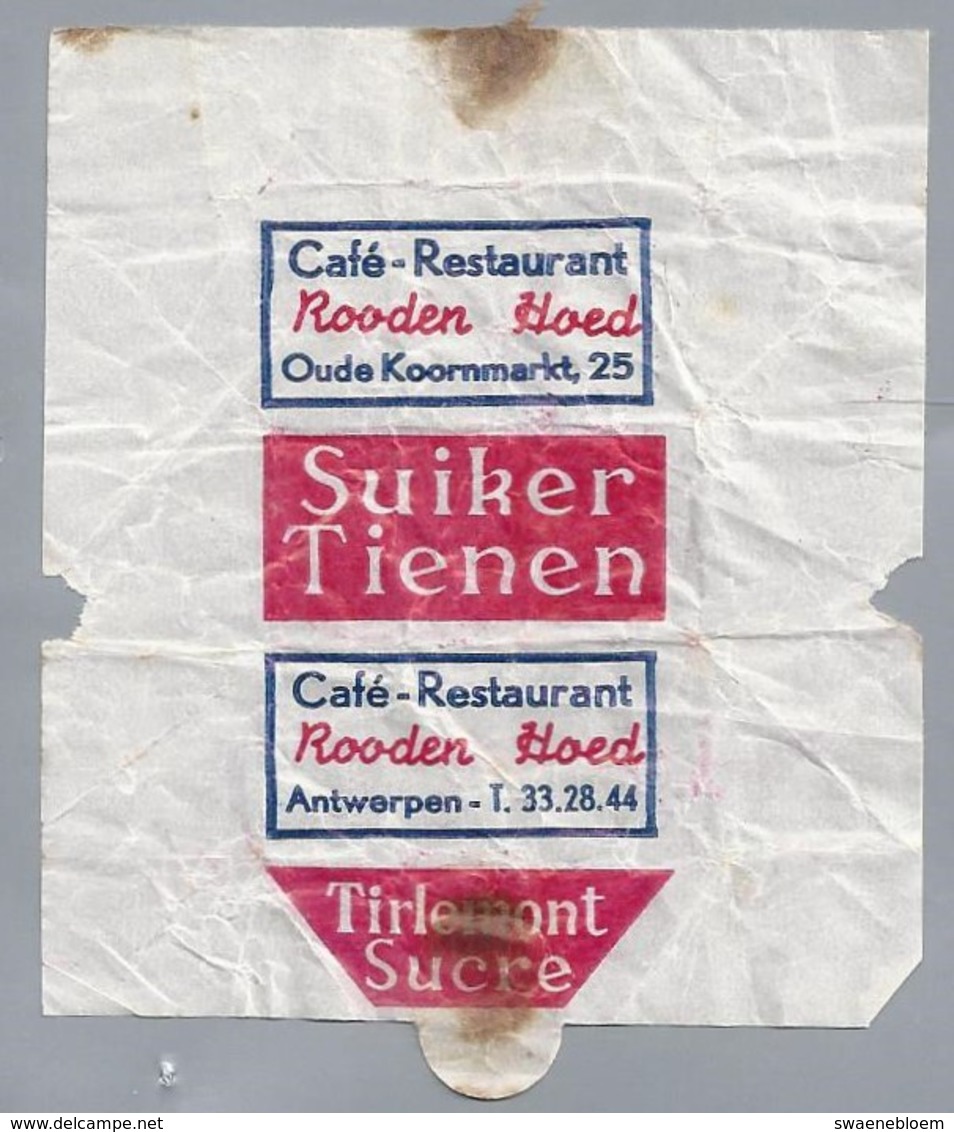 Embalage De Sucre. Café Restaurant - Rooden Hoed - Antwerpen. Sucre Tirlemont. Suiker Tienen. Oude Koornmarkt 25 - Sugars