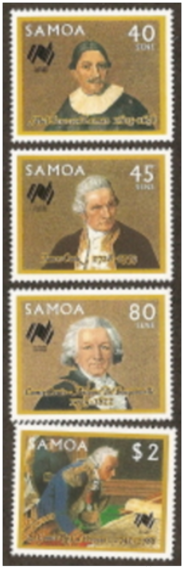 Samoa,  Scott 2018 # 701-704,  Issued 1987,  Set Of 4,  MNH,  Cat $ 4.60,  Explorers - Samoa Américaine