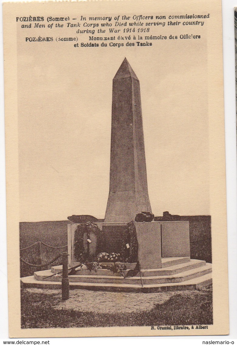 CPA 80 FOZIERES Monument élevé à La Mémoire Des Officiers Et Soldats Du Corps Des Tanks - Autres & Non Classés