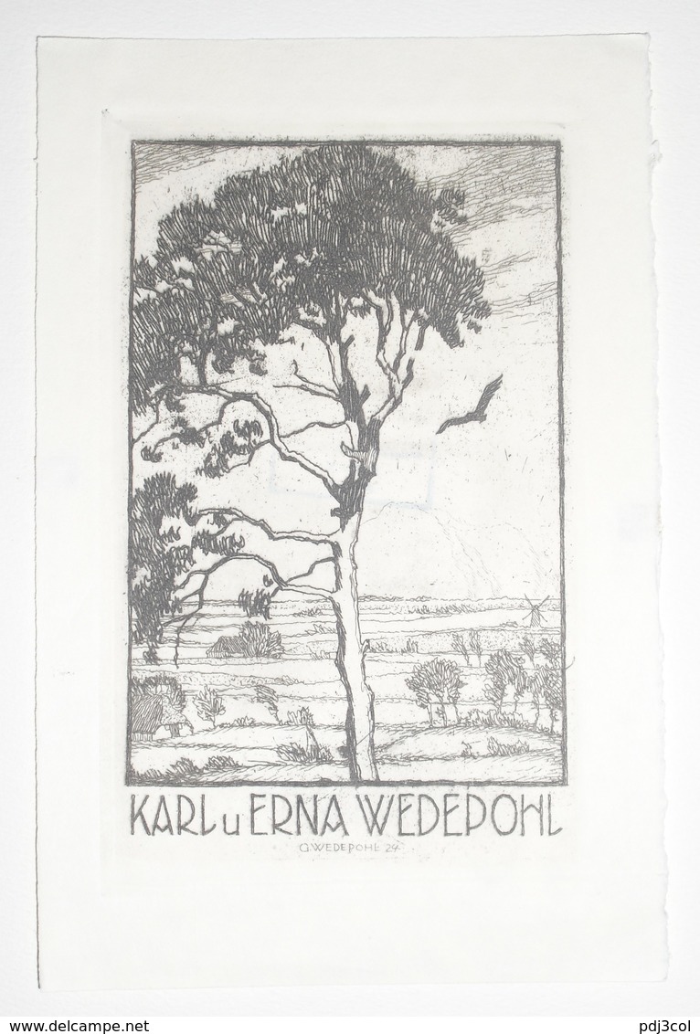 Ex-libris Moderne XXème Illustré -  Allemagne - Karl U Erna WEDEPOHL - Ex-libris