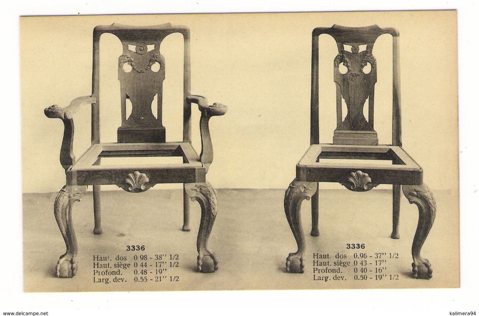 MALINES / Fabrique De Meubles Clément TUERLINCKX ( 14, Avenue Van Beneden ) / CHAISE + FAUTEUIL  ( Modèles 3336 ) - Articles Of Virtu