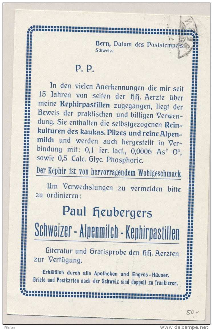 Schweiz - 1911 - 5c Tellknabe Privat Ganzsache Drucksache Paul Heuberger - Alpenmilch Reklame - Postwaardestukken