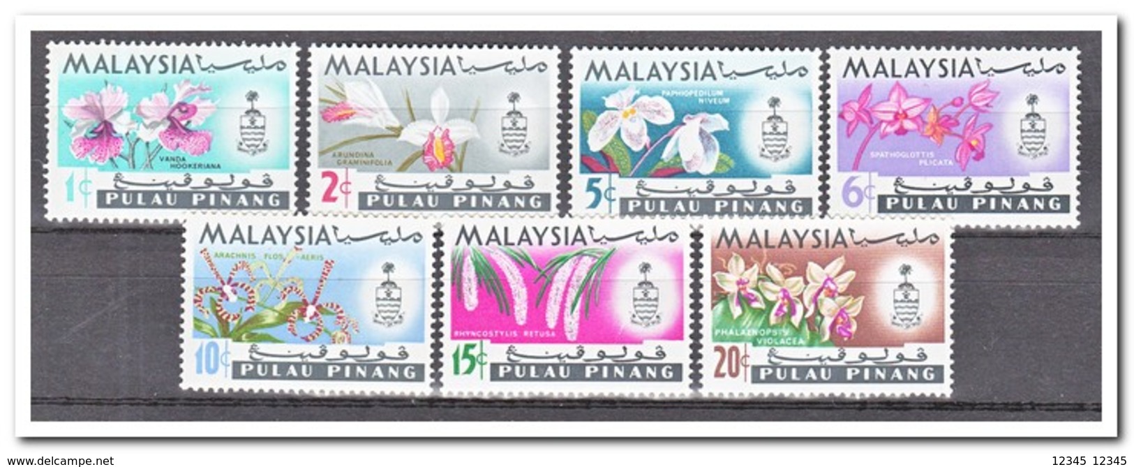Maleisië Pulau Pinang 1965, Postfris MNH, Flowers, Orchids - Maleisië (1964-...)