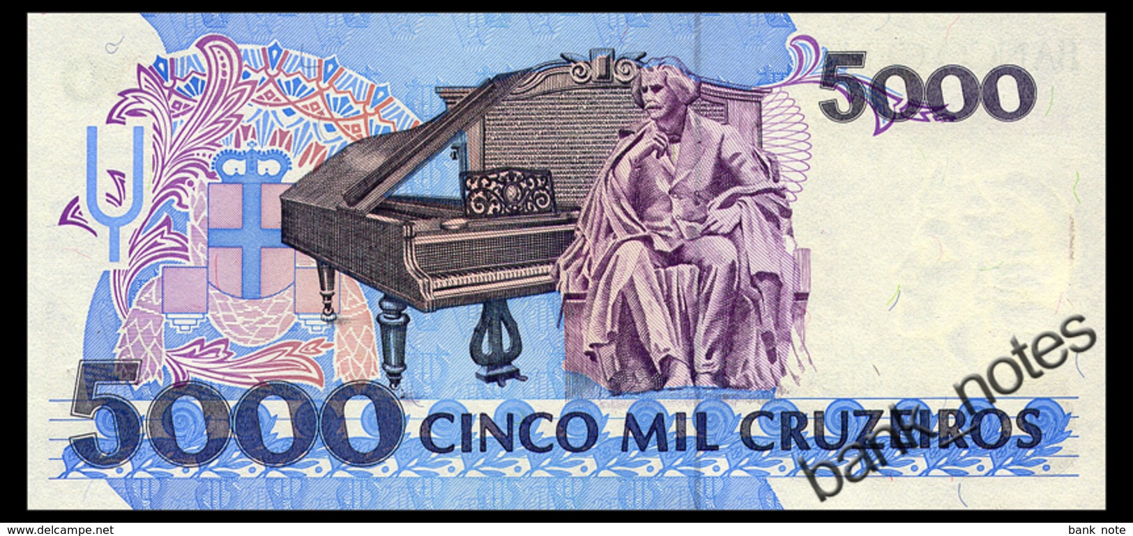 BRAZIL 5000 CRUZEIROS ND(1992) Pick 232b Unc - Brazilië