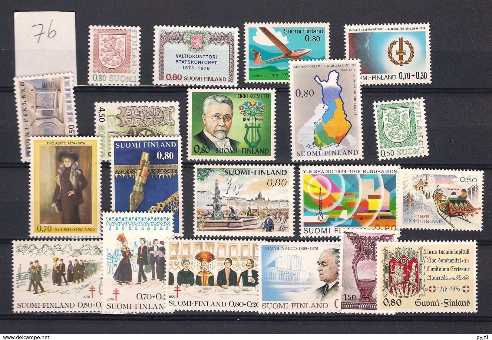 1976 MNH Finland, Year Complete According To Michel, Postfris - Full Years