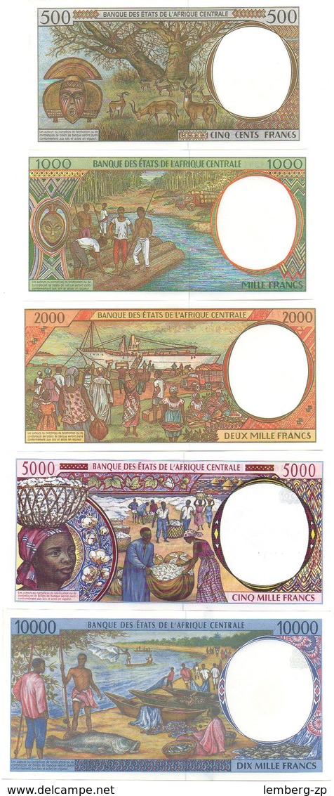 Central African St. CHAD / P - 500 1000 2000 5000 10000 Francs 2000 (letter P) AUNC Lemberg-Zp - États D'Afrique Centrale