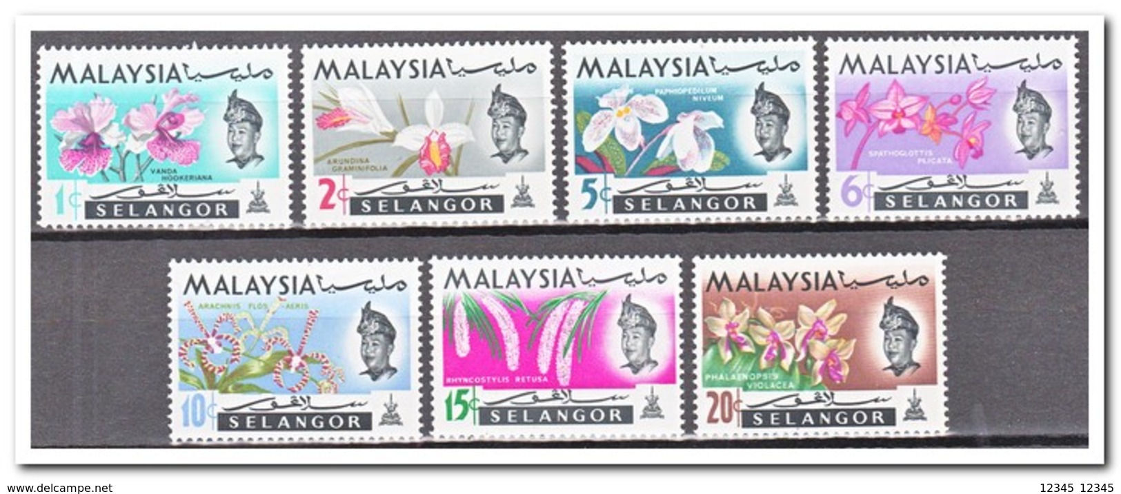 Maleisië Selangor 1965, Postfris MNH, Flowers, Orchids - Maleisië (1964-...)