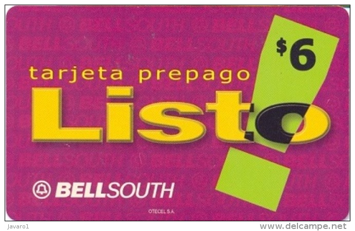 ECUADOR : BSP106 $6 LISTO Violet (dec/2001) USED Exp:12 2001 - Ecuador