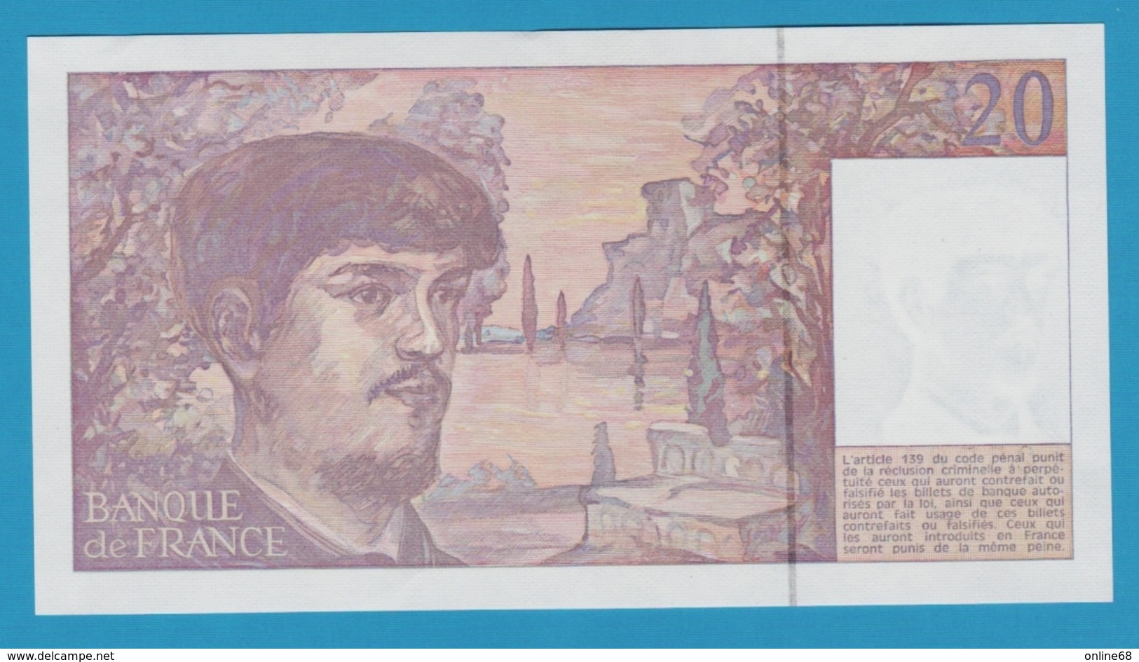 FRANCE 20 Francs 1990 Serial# B.027 DEBUSSY - 20 F 1980-1997 ''Debussy''