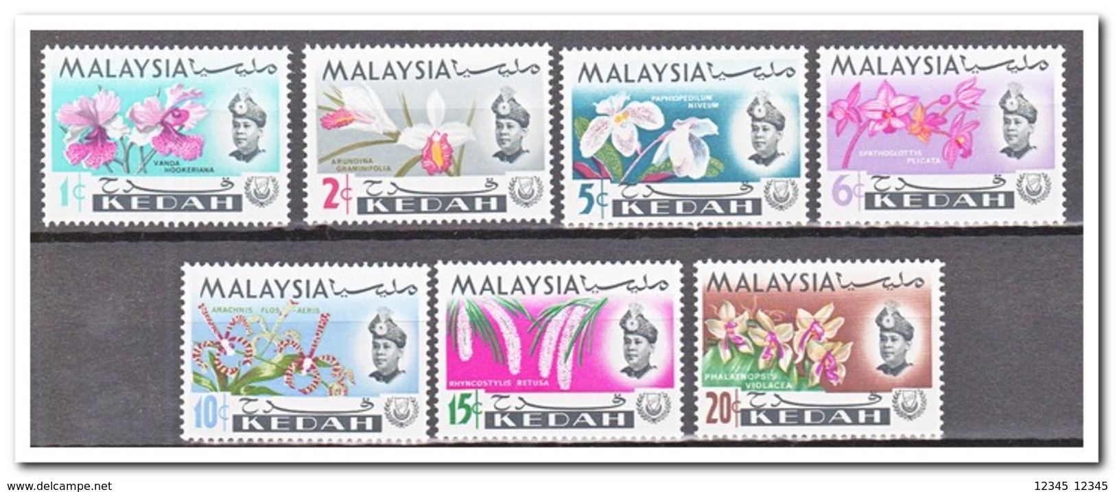 Maleisië Kedah 1965, Postfris MNH, Flowers, Orchids - Malasia (1964-...)