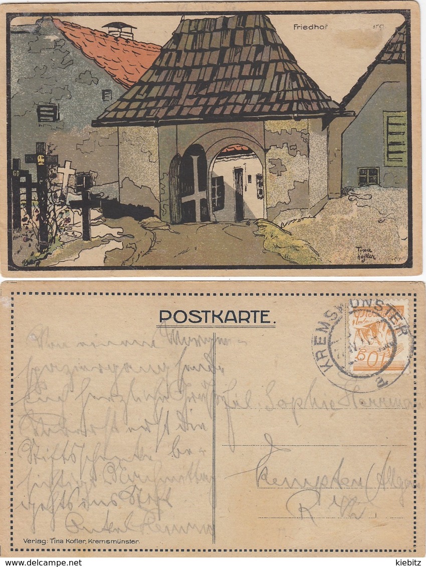 OÖ - Künstler Postkarte Vom Verlag Tina Kofler In Kremsmünster Gel. 1925 - Kremsmünster