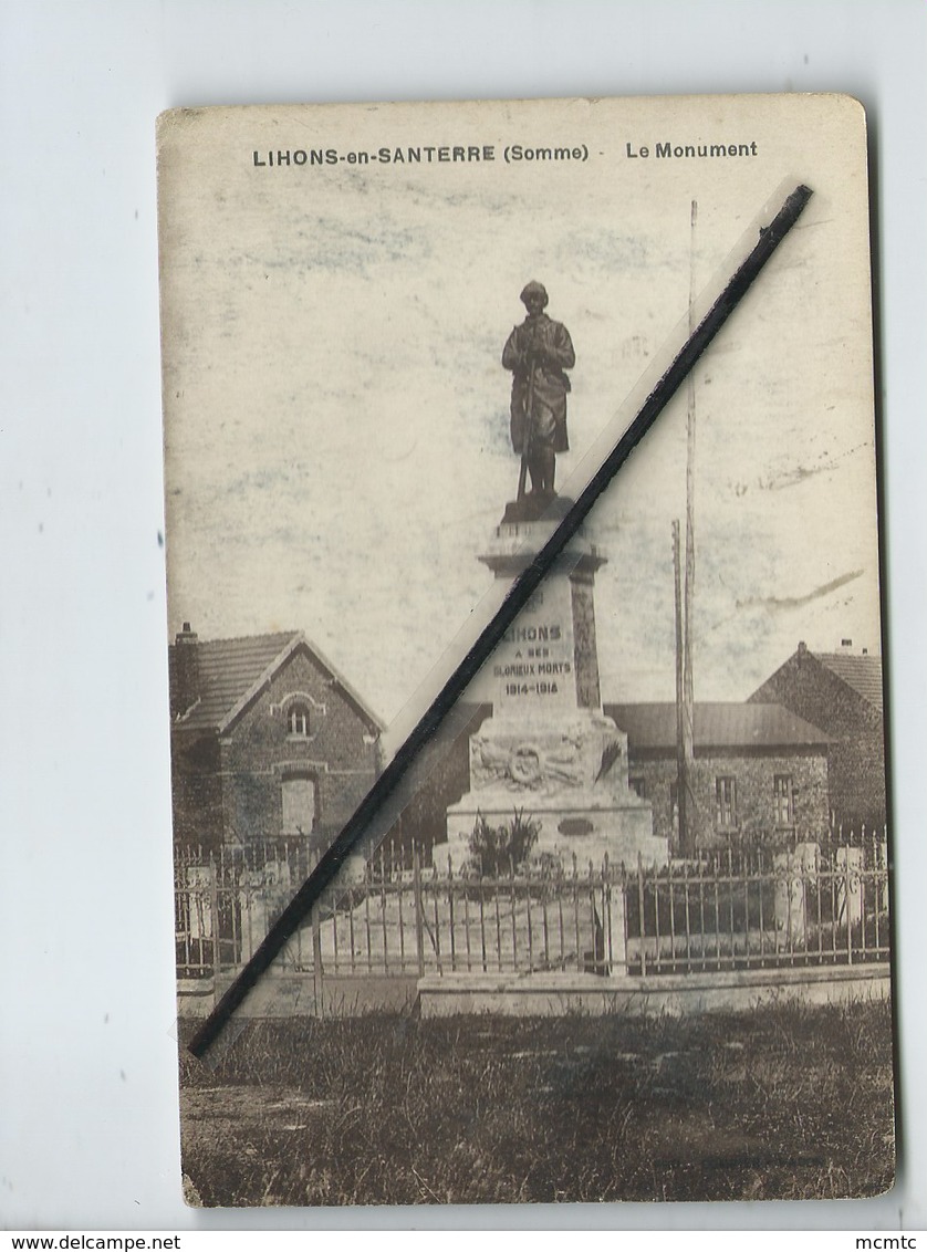 CPA Souple , Tachée - Lihons En Santerre -(Somme) - Le Monument - Autres & Non Classés