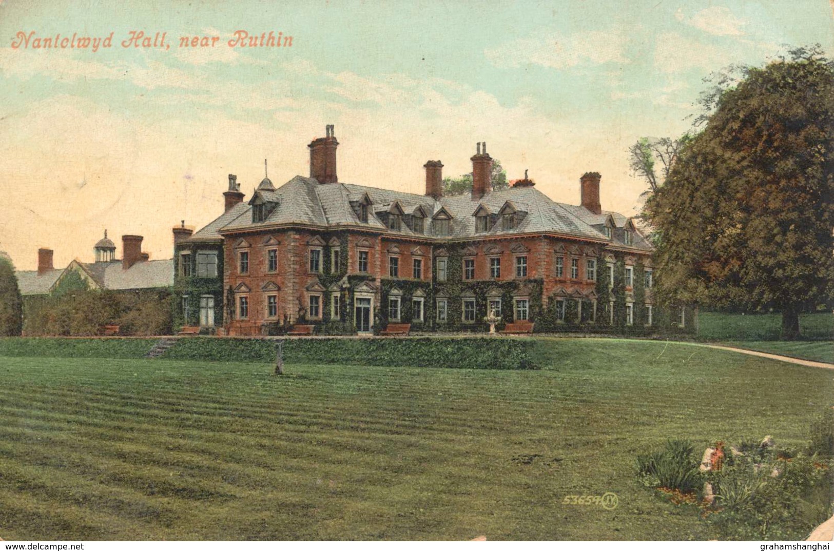 Postcard Nantclwyd Hall Near Ruthin Denbighshire Posted 1907 - Denbighshire