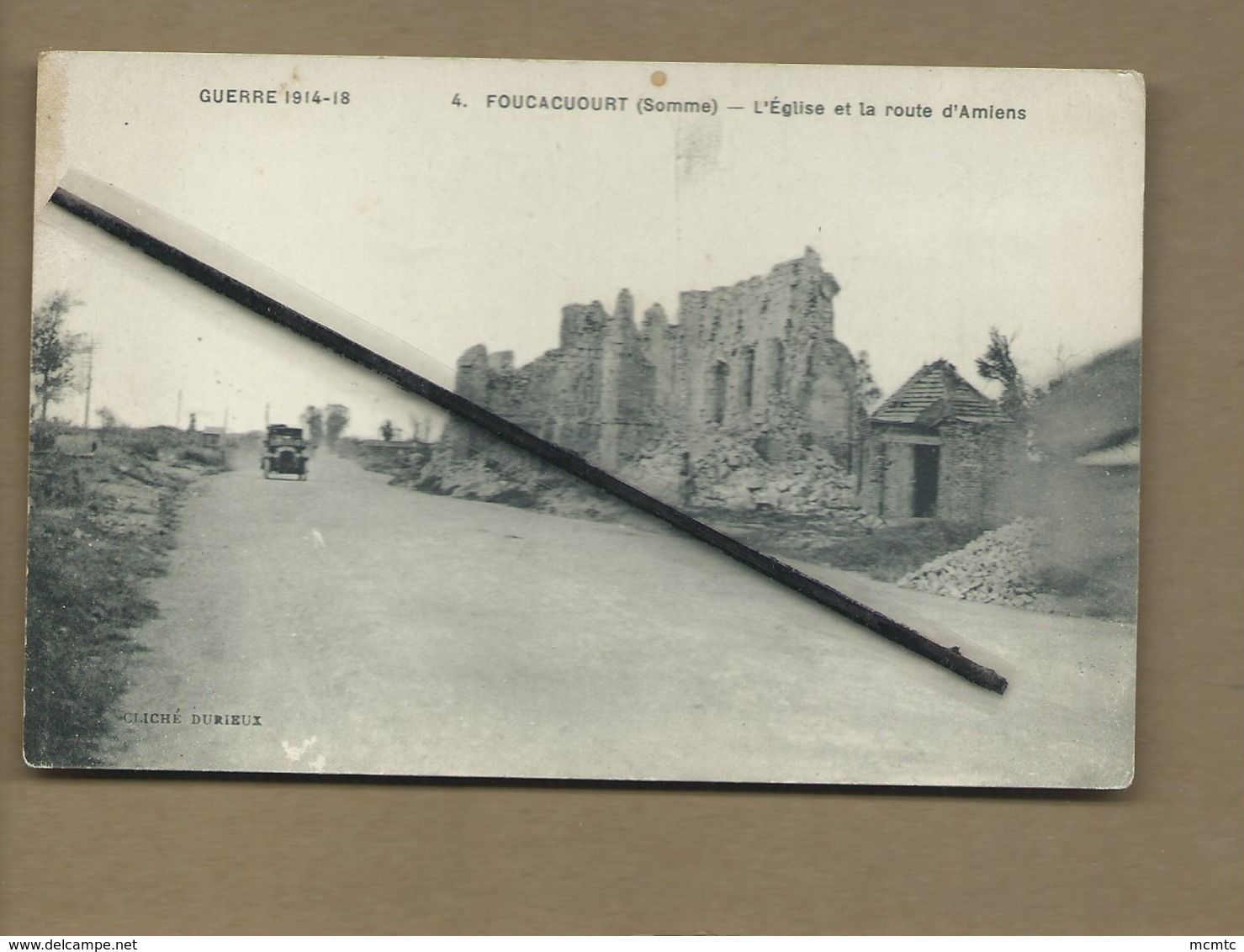 CPA Très Très Souple - Foucaucourt -(Somme ) - L'église Et La Route D'Amiens - Autres & Non Classés