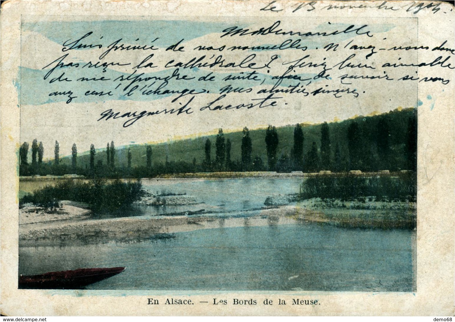 Alsace Fleuve Bord De La Meuse  Belle Chromolitho - Alsace