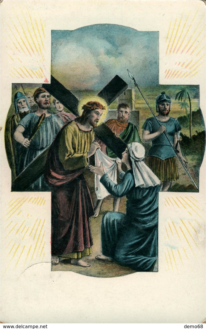JESUS Portant La Croix (photo Glacée De 1915) - Jésus