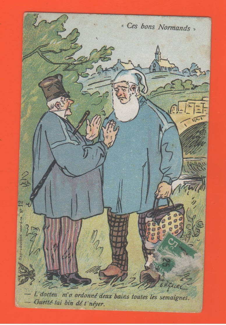 ET/174 NORMANDIE CES BONS NORMANDS DOCTEU M A ORDONNE DEUX BAINS TOUTES LES SEMAINES EDITIONS GALRY 12 HUMOUR FOLKLORE - Humor