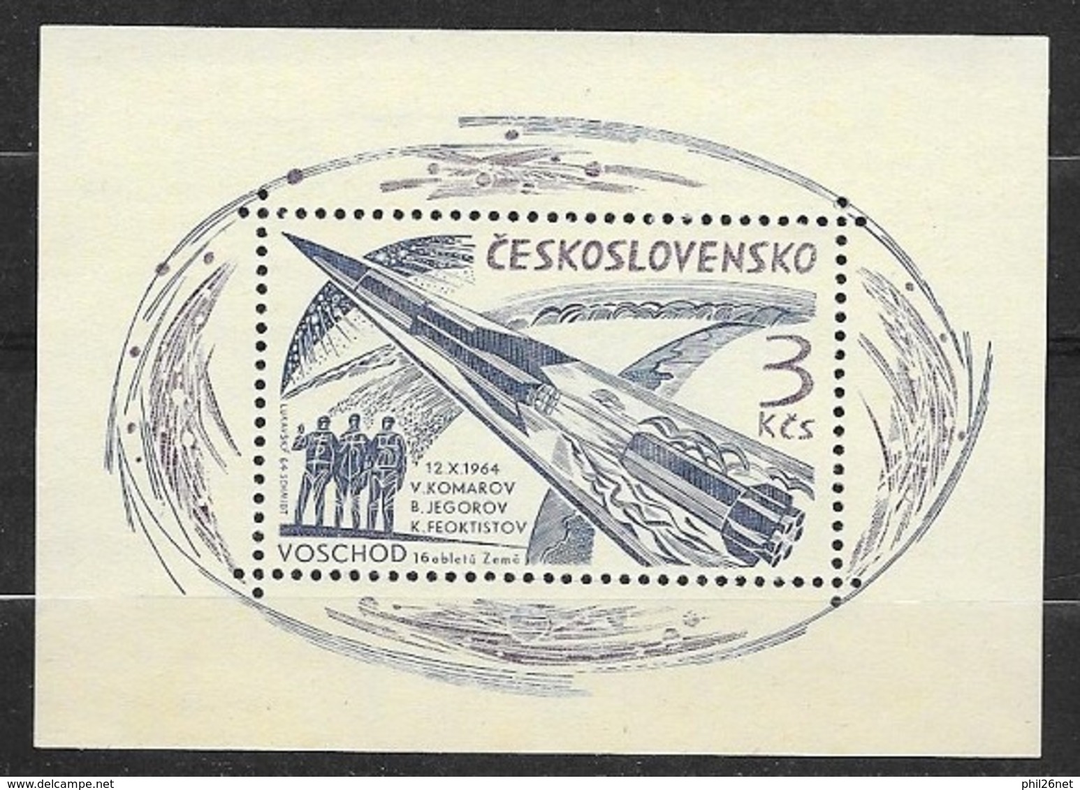 Tchécoslovaquie Bloc Feuillet N° 25 Voskhod I  Fusée Et Cosmonautes Neuf ( * ) TB..  - Unused Stamps