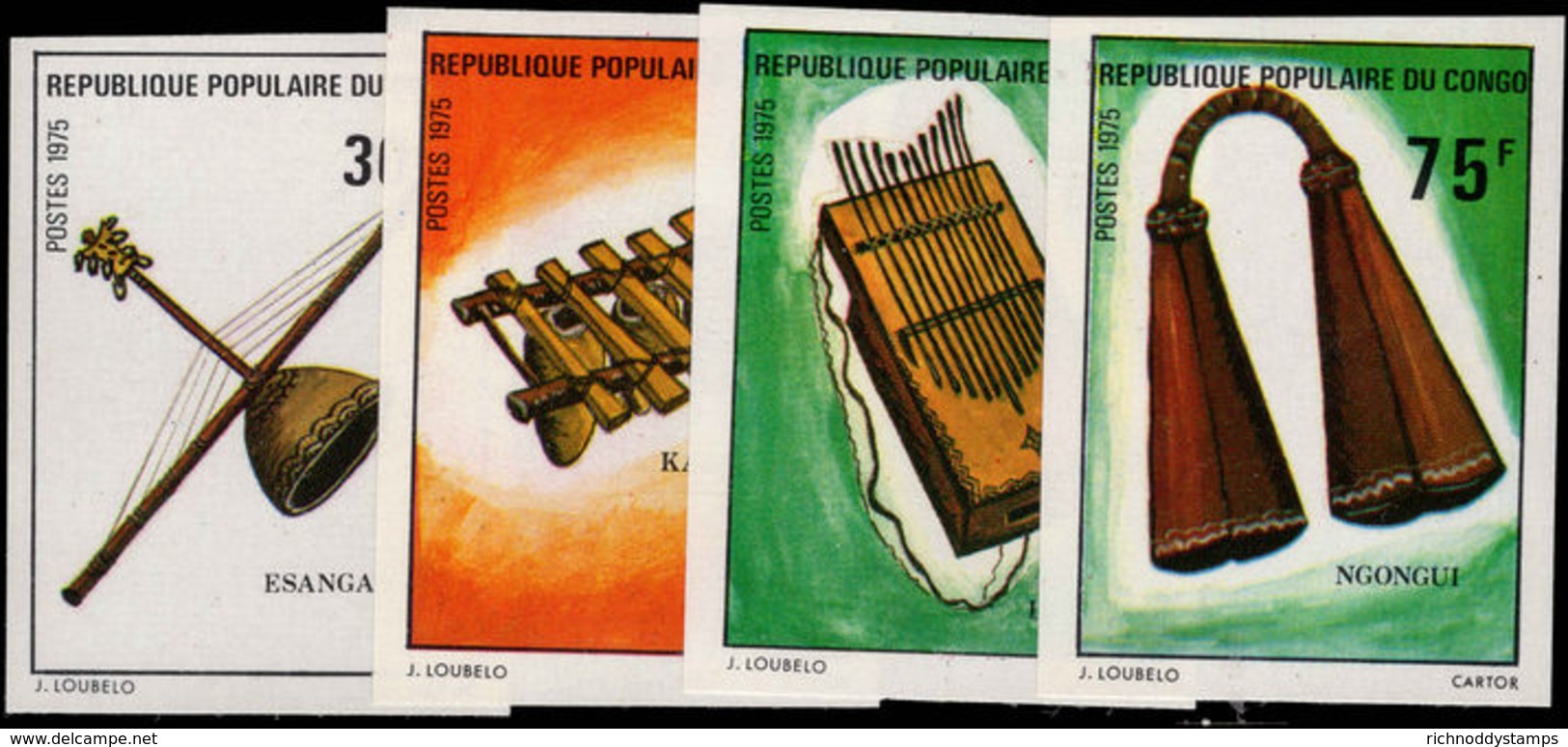 Congo Brazzaville 1975 Traditional Musical Instruments Imperf Unmounted Mint. - Mint/hinged