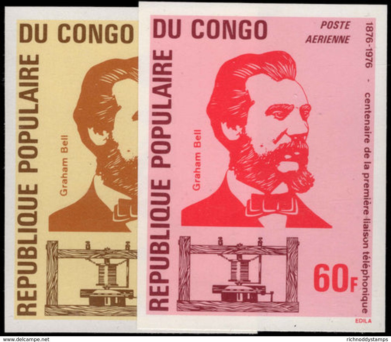 Congo Brazzaville 1976 Telephone Imperf Unmounted Mint. - Mint/hinged