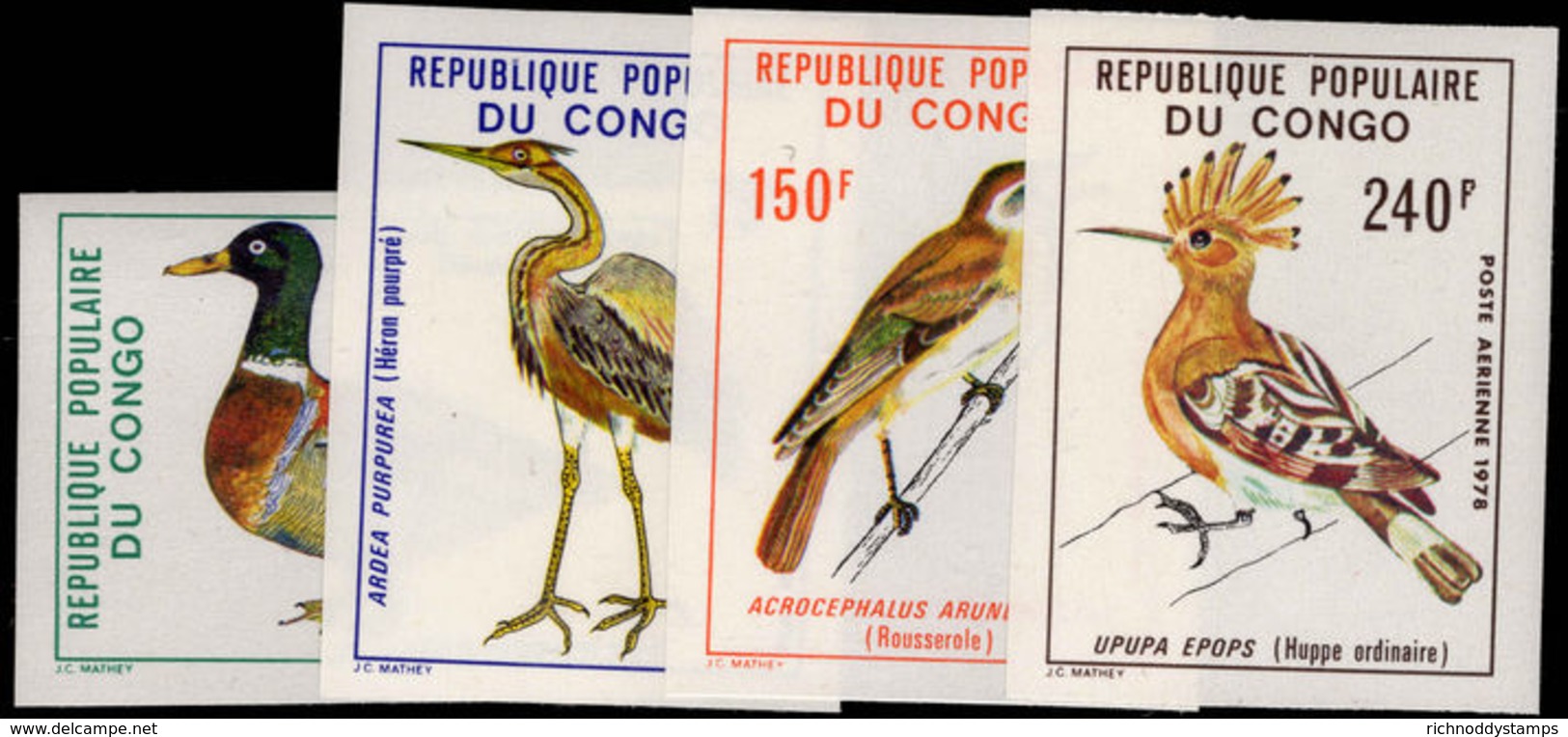Congo Brazzaville 1978 Birds Imperf Unmounted Mint. - Nuovi