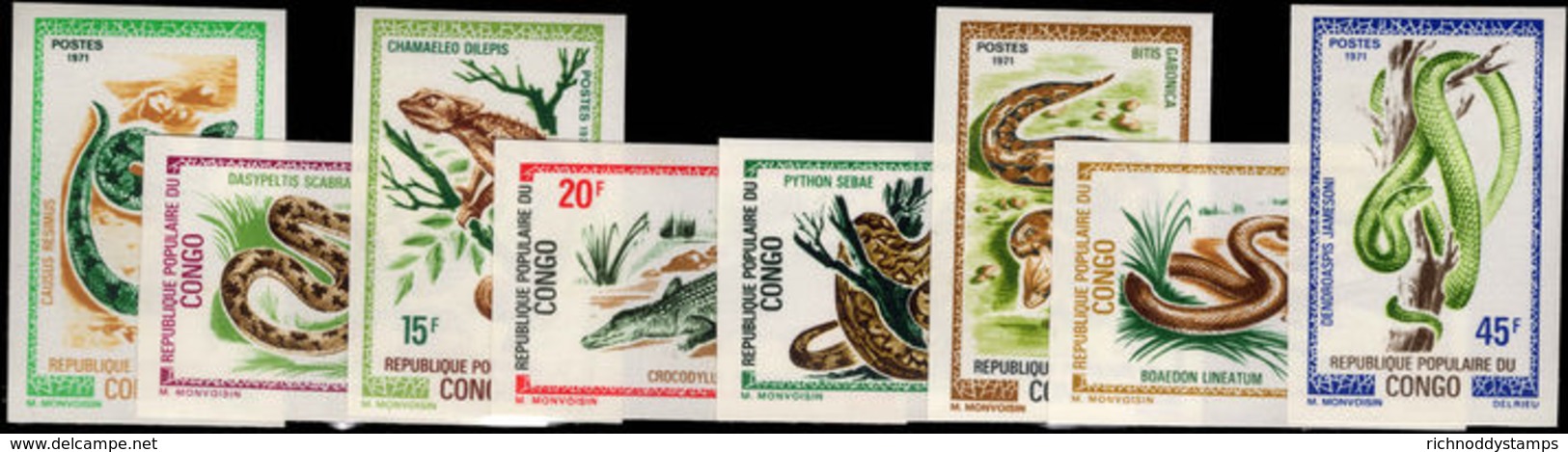 Congo Brazzaville 1971 Reptiles Imperf Unmounted Mint. - Mint/hinged