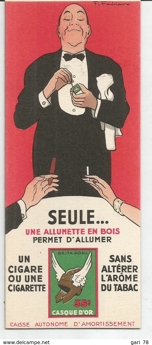 Marque Page Double Face CIGARETTES ANIC / Allumette Bois - Marque-Pages