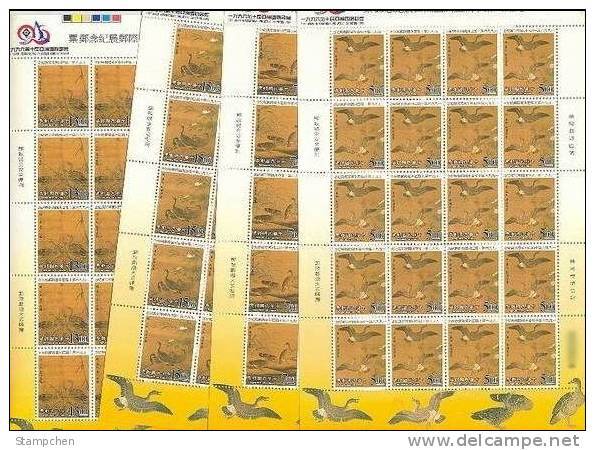 1996 Ancient Chinese Painting Stamps Sheets - Flying Geese Bird - Gänsevögel