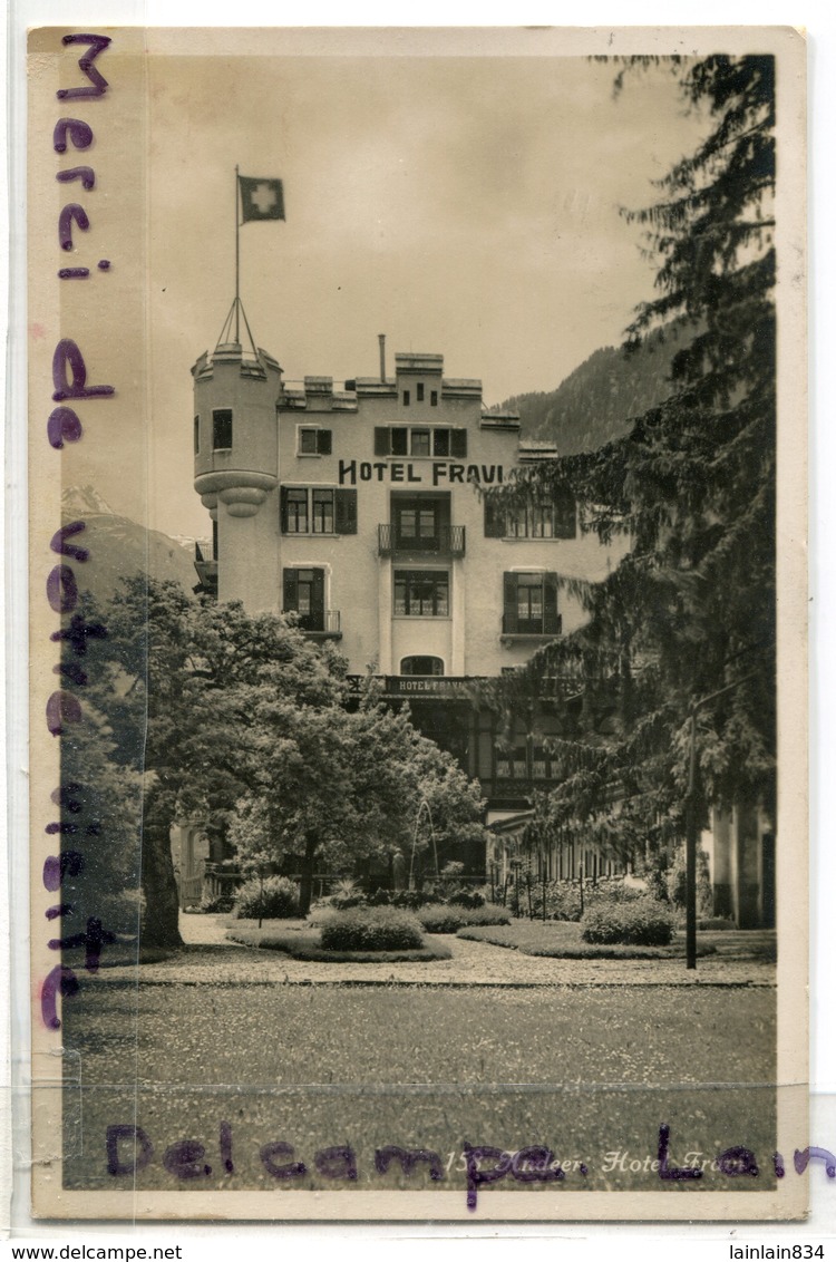 - 158 - Andeer - Hôtel Fravi - écrite En 1930, Peu Courante, Glacé, Petit  Format,TBE, Scans. - Andeer