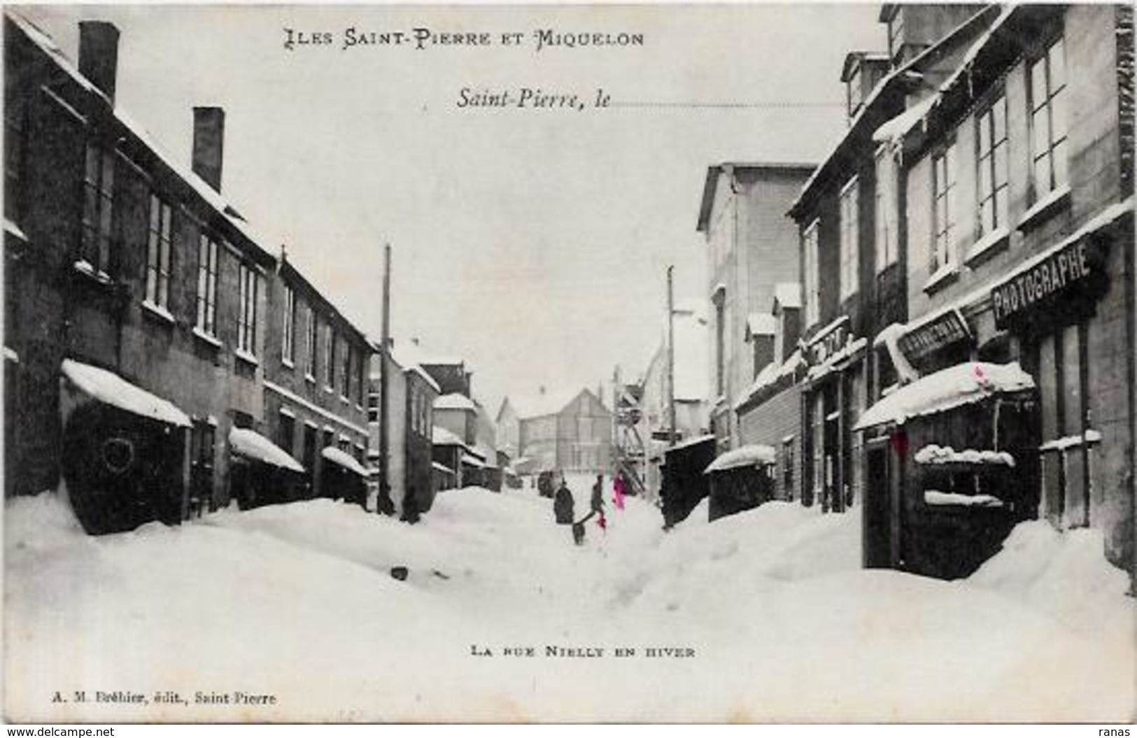 CPA Saint Pierre Et Miquelon Devanture Photographe Circulé - Saint-Pierre En Miquelon