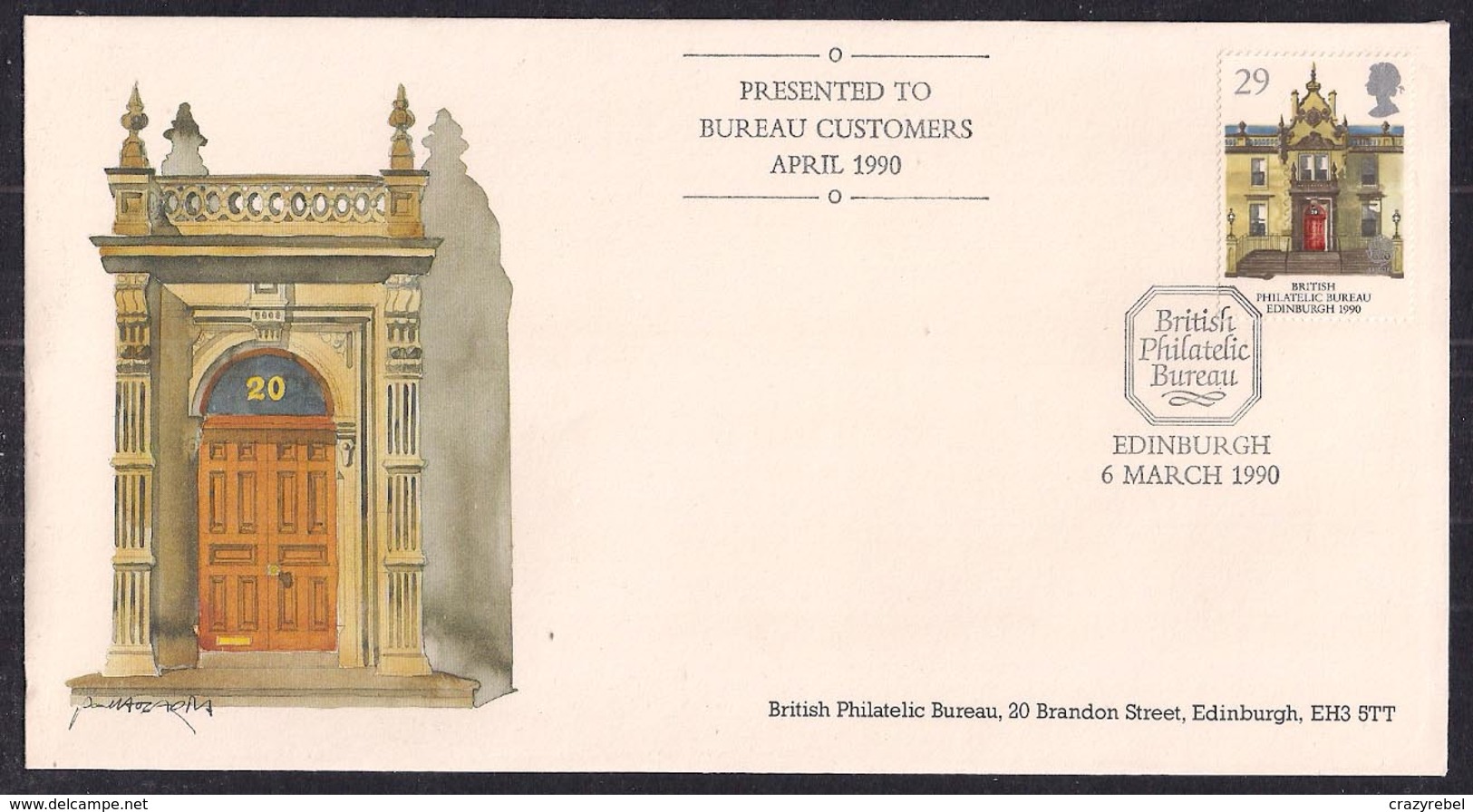 GB 1990 QE2 29p Stamp On Comm. Cover Philatelic Bureau Edinburgh Pmk ( D1065 ) - Cinderellas