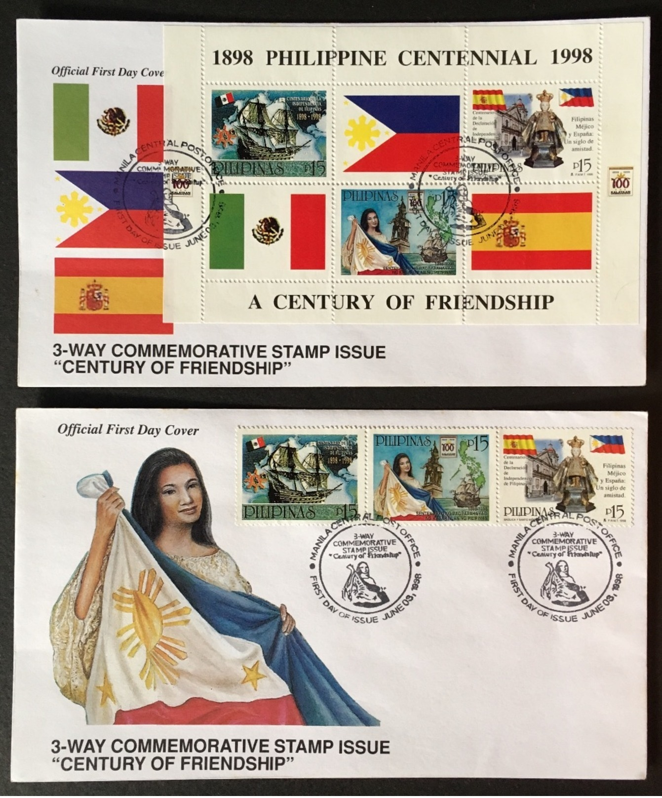 FDC Philippines 1999 - Century Of Independence, Flags, Ships - Omslagen